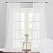 PONY DANCE Cortinas Salón Moderno - Cortinas Semitransparentes para Ventana Dormitorio, 2 Piezas, 140 x 245 CM, Blanco