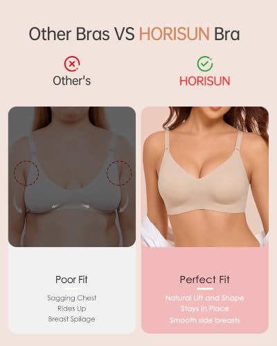 Image of HORISUN No Underwire Seamless Full Coverage Bras for Women Regular & Plus