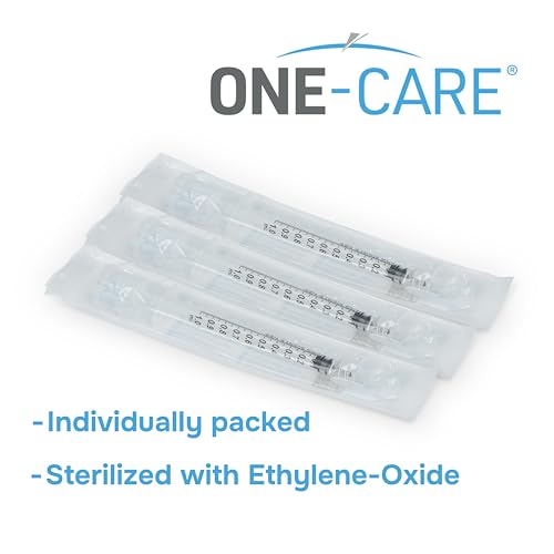 Image of ONE-CARE 1ml /cc Luer Lock Syringe, 100 /bx Blister-Packed | Safe Backstop, Precise Dosing, Accurate Graduation, High-Transparency Barrel, Silicone-Lubricated Plunger