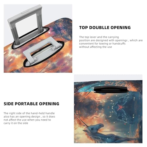 VOSERY Travel Luggage Cover - Forest Lake White Horse Washable Suitcase Covers Protector Fits 18-32 Inch Luggage3