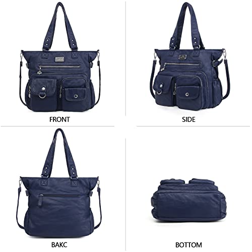Image of Angelkiss Purses Handbags for Women PU Tote Satchel Bags for Women Pockets Shoulder Bags | PU