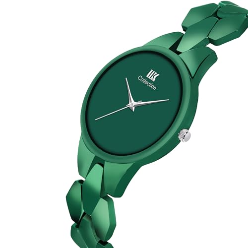 Image of IIK COLLECTION Watch for Women Round Dial |Analogue Quartz Movemnet Ladies Watch|Long Battery Life|Stainless Steel Adjustable Bracelet Chain Strap|Fancy Clasp Safety Watch for Woman