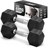ZENO Dumbbells Set | Weights Dumbbells Set | Metal Dumbbell Pair | Hex Dumbbell For Workouts, Home Training, Gym | Anti Slip & Anti Roll Weights (Black, 20KG (2 X 10KG))