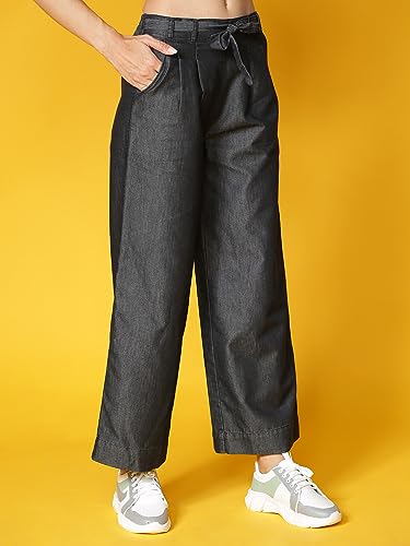 Image of NOVIO Cotton Blend Women Mid Rise Fashion Palazzo for Women