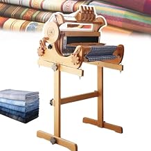 Small Mini Loom for Home Use with Warping Frame and Separate Warp/Cloth Shafts, Supports Twill and Double Weave, Foldable Wooden Tabletop Hand Loom