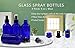 YUNFOOK 4 oz Blue Glass Spray Bottles for Essential Oils, Small Empty Fine Mist Spray Bottle,4 Pack with Funnel Dropper