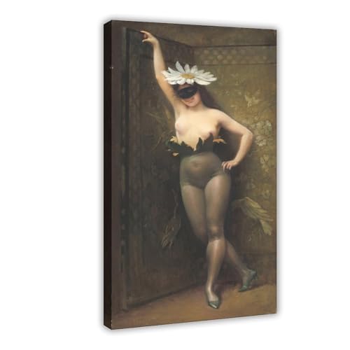 Toile femme avec fleurs Albert Joseph Penot déco murale pour grand bureau élégant