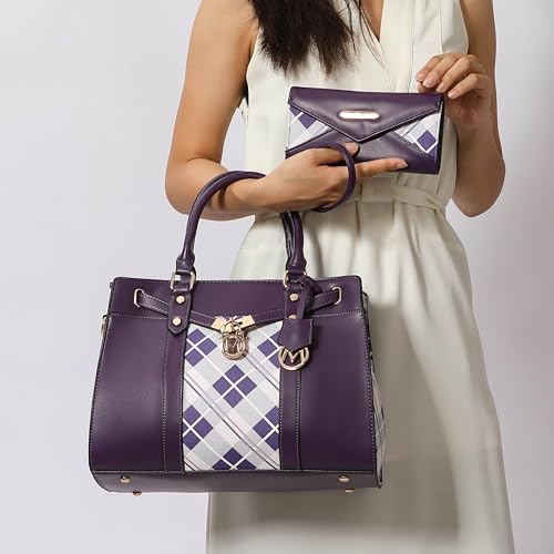 Image of MKF Collection Crossbody Tote Bag for Women & Wristlet Wallet Purse Set - PU Leather Top-Handle Satchel Shoulder Handbag