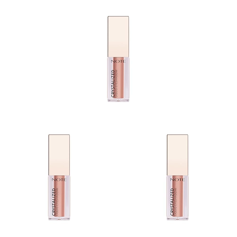Note Cosmetics Crystalized Liquid Eyeshadow Likit Metalik Göz Farı, 01 Soft Elegance (3 paketi)