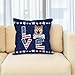 GABSHAIM Personalized American Pillow Cover Love with Shih Tzu Square Pillowcase Dark Blue Background for Sofa Couch Home Decor 20 x 20 Inch