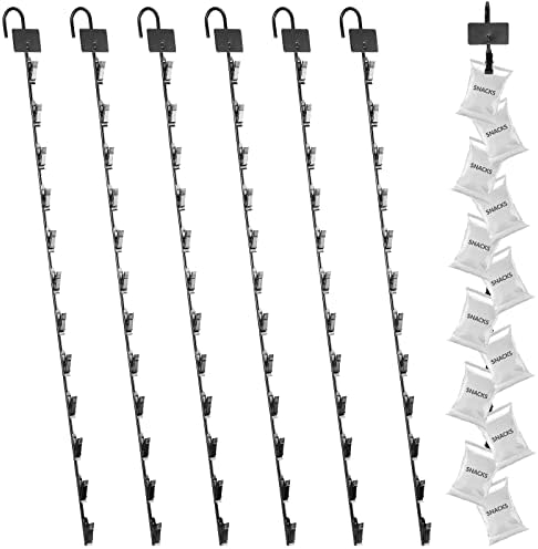 Coume 6 Pcs Metal Display Merchandising Hanging Strips Bulk, Black