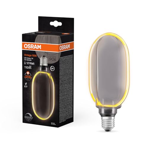 Osram Vintage 1906 Globe 100 Filament O Lampe 4 W 110 lm 1800 K 818 angenehmes Warmweiß Smoke IP 20 bleifreies Glas 100 mm E27 Fassung