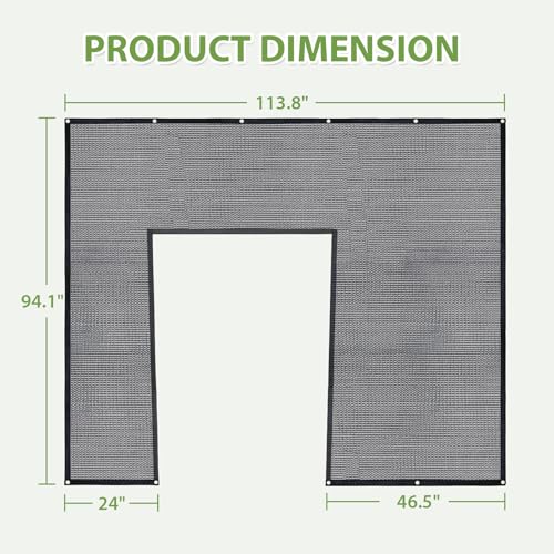 Image of EAGLE PEAK 50 Percent UV Protection Plant Shade Cloth Black Tarp for EAGLE PEAK 6.7x9.7x7.7 ft Wood Greenhouse, Black