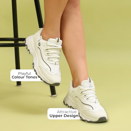Image of YOHO Women's Chonks Sporty Comfortable Chunky Sneakers | Lightweight & Breathable | Everyday Shoes for Woman /Girls