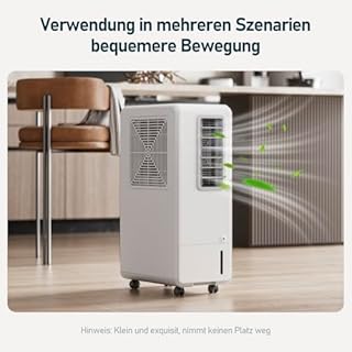 Climatiseur Mobile sans évacuation 3 en 1 : climatiseur, déshumidificateur, ventilateur - Économie d'énergie de 150 W pour cuisine, salon et chambre jusqu'à 88 m³ (33 m²), mobile