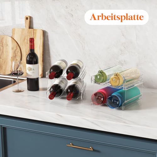 Foto von Lifewit Stapelbar Flaschenhalter Kühlschrank für 4 Flaschen, Weinregal