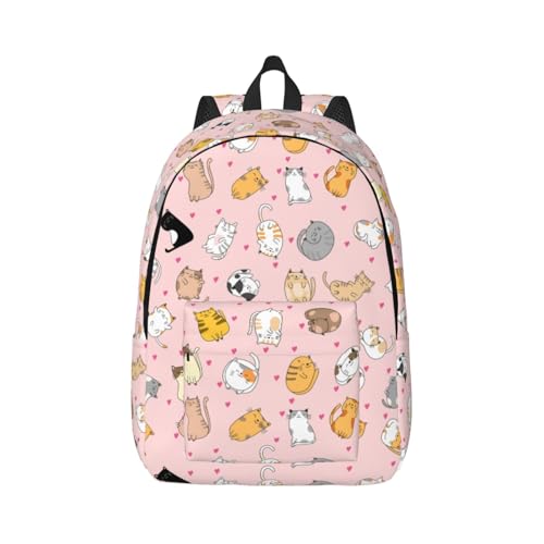 Cute Cat Backpack Laptop Bag Durable Canvas Capacity Large Cute Backpacks Travel Bag - Medium