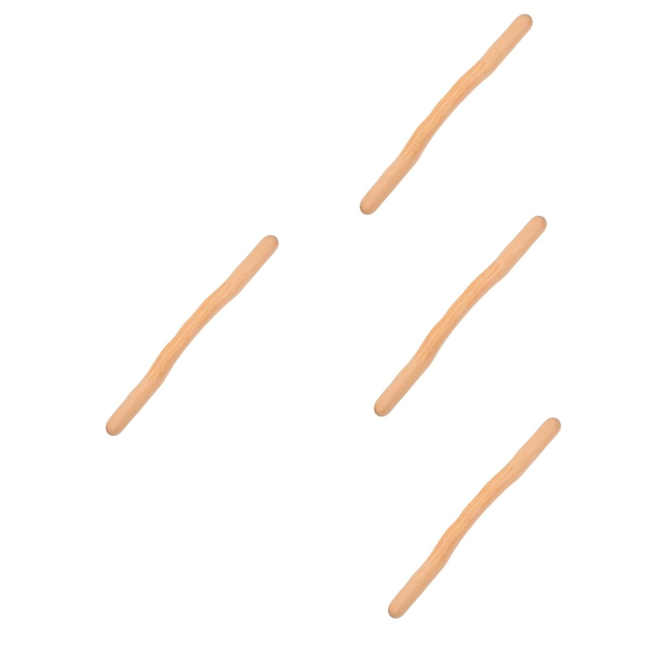 SHERCHPRY 4 Piezas raspando palo chatarra masaje muscular musculatura y palo de masaje para raspar madera masajeador de madera masajeador para viajar palos de masaje manual Caqui