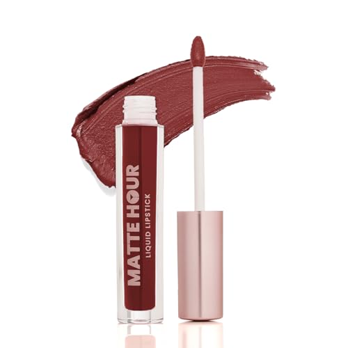 Image of Swiss Beauty Matte Hour Liquid Lipstick | Non-Transfer Formula | Highly Pigmented | Up To 10-Hour Wear | Waterproof & Smudge-Proof | Enriched with Vitamin | Shade-15. Royal Manhattan, 4.2ml