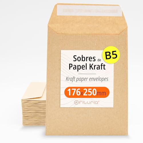 Sobres de Papel Kraft evitan roturas en documentos importantes y envíos B5 50 uds