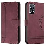 Lihondar Kompatibel mit Oppo Find X5 Hülle, Handyhülle Oppo Find X5, Premium Leder Klappbar Schutzhülle Tasche Wallet mit Brieftasche [Standfunktion] Cover Flip Hülle Klapphülle (Rot)