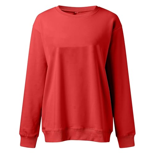 Image of Women Crew Neck Sweatshirts Fall Casual Oversized Sweat Shirts Long Sleeve Cute Preppy Sweatshirt Comfort Pullover