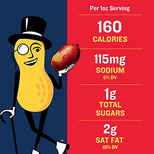 Planters Redskin Spanish Peanuts, Roasted Salted Peanuts, Plant Based Protein 12.5Oz (1 Canister) #TOP3