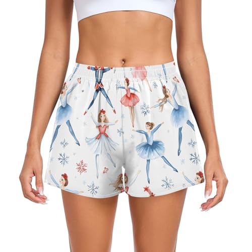 UMIRIKO Princess Dancing Nutcracker Women's Running Shorts with Pockets Sporty Workout Quick Dry Athletic Shorts L 202b8803