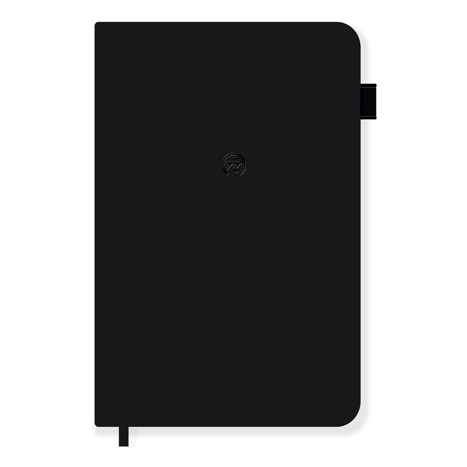 Yuan Smart Notebook, Sistema de Escritura Inteligente, Cuaderno con Tapa Dura, páginas rayadas y Cierre elástico, 13 x 21 cm, 94 hojas-188 páginas, Negro