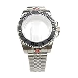 ROUHO 40mm Cassa Orologio Kit Bracciale 5 Maglie, per Movimento NH35 NH36, Fondello Trasparente Esposizione Cinturino Orologio Modifica Kit per Rolex-# 4