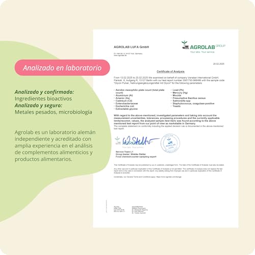 Miniatura 4 de Glicina Polvo Vegavero 1 Kg Glycine 330 Porciones Con Cuchara Medidora Articulaciones Huesos Músculos Vegano Testado En Laboratorio