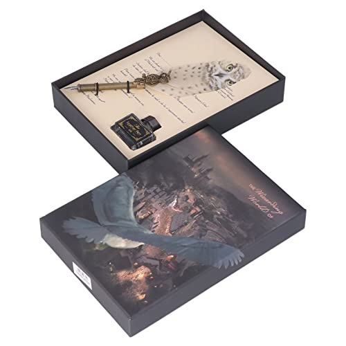 Stylo plume hibou en relief avec sa plume en acier inoxydable pour l'écriture