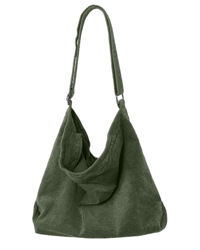 Image of 2026 Corduroy Tote Bag with Zipper Large Casual Handbags Shoulder Purse for Women