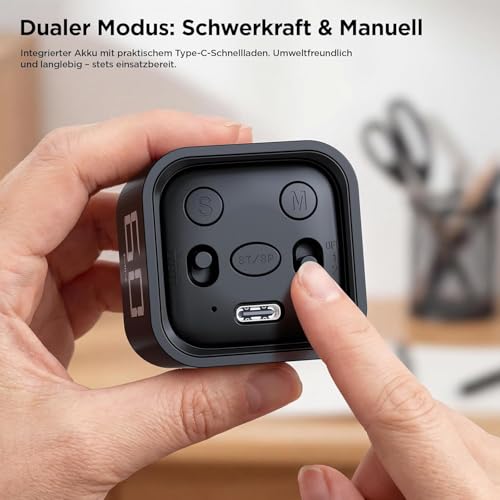 Image of Cube Pomodoro Timer with 5 /10 /30 /60 Minute Presets & Custom Countdown, Flip Rotating Desk Productivity Timer with Adjustable Volume for Study, Work, Kitchen, School & Task Focus