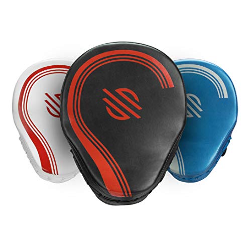 Sanabul Core Series Curved Boxing MMA Punching Mitts (Black/Red)