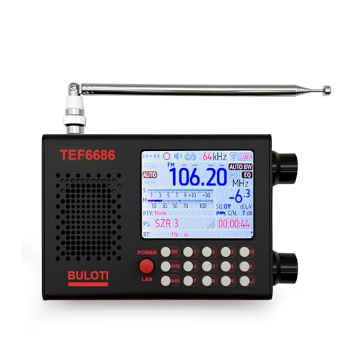 TEF6686 Portable Shortwave RadioAM FM SW LW Ultra High Sensitivity Full Band Radioswith 2.8-inch LCD Display and DSP ReceiverSuitable for Indoor Outdoor Travel Camping Climbing