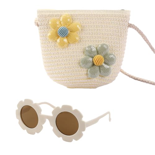Imagen de AWAVM Bolso bandolera para niñas con gafas de sol con flores