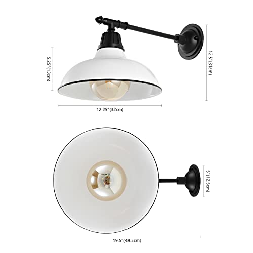 Image of JONATHAN Y Wallace 1-Light Outdoor 12.25 inch Wall Sconce, White /Black
