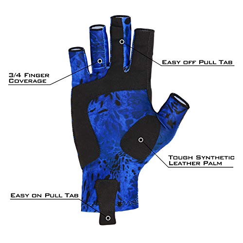 Kastking Sol Armis Sun Gloves Upf50+ Fishing Gloves Uv Protection Gloves Sun Protection Gloves Men Women For Outdoor, Kayaking, Rowing (H: Blue Patriot, Large/X-Large) #TOP2