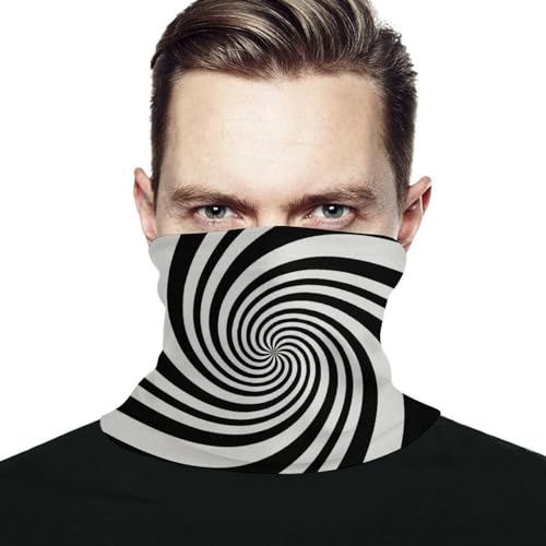 Psychedelic Spiral with Radial Unisex Face Mask Breathable Neck Gaiter Face Covers with Drawstring Seamless Bandanas Scarf