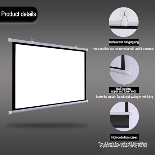Pantalla portátil manual retráctil para proyector miniatura 4