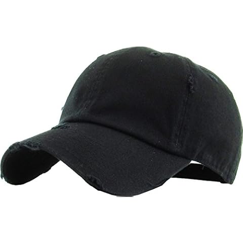 KBETHOS KBE-VINTAGE BLK Vintage Washed Cotton Baseball Cap, Black Cover