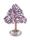 JOVIVI Baum des Lebens Naturstein DIY Schmuck Fengshui Baum mit Basis aus Keramik, Kupferdraht, Dekoration Glücksbringer für Schlafzimmer Büro Tisch