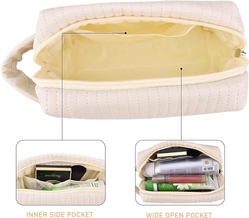 Image of APOPHIS Travel Makeup Pouch Toiletry Bag Cosmetic Organizer Bag for Women and Girls Toiletry Storage Kit (White MINI)