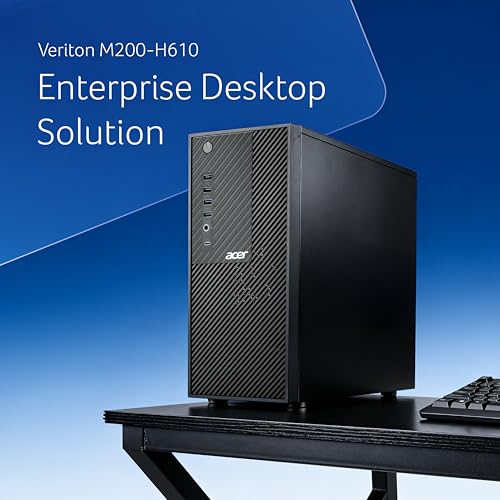 Image of acer Veriton Desktop, 12th Gen, Intel Core i3 12100 Processor, Intel UHD Graphics 730, 8 GB DDR4, 512 GB, Windows 11 Home, Black, 15.7L, M200-H610