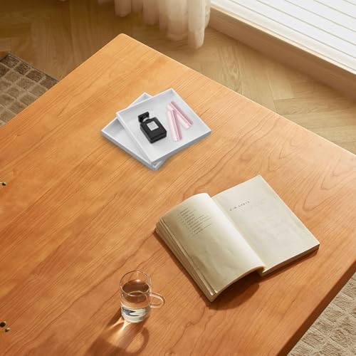 TTIAYAO 2 Stück Deko Tablett Weiß Quadratisch Dekotablett Holztablett Klein Badezimmer Tablett Dekoratives Serviertablett für Schmuck Lebensmittel Cosmetics Badezimmer Küche 20 X 20 cm