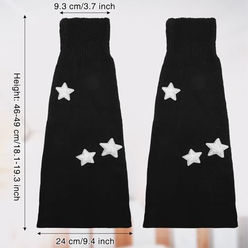 Leg Warmers for Women Girls 3 Pairs Y2k Knit Leg Warmer Winter with Sequin, Kawaii Long Knit Socks Goth Harajuku Y2k Accessories2