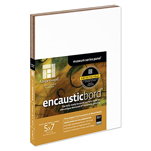 Ampersand Art Supply Pannello di pittura di legno: Museo Serie Encausticbord, 1/8 pollici Profondità 3