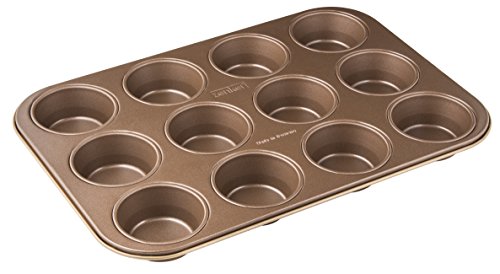 Zenker 12er-Muffinform Ø 7 cm MOJAVE GOLD, Muffinbackform aus Stahlblech, Backblech mit keramisch verstärkter Antihaftbeschichtung (Farbe: Mahagoni/Gold), Menge: 1 Stück