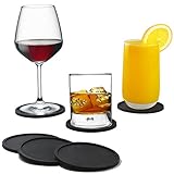 Kitchen Basix Sleek Silicone Coasters, Set of 8 - Black